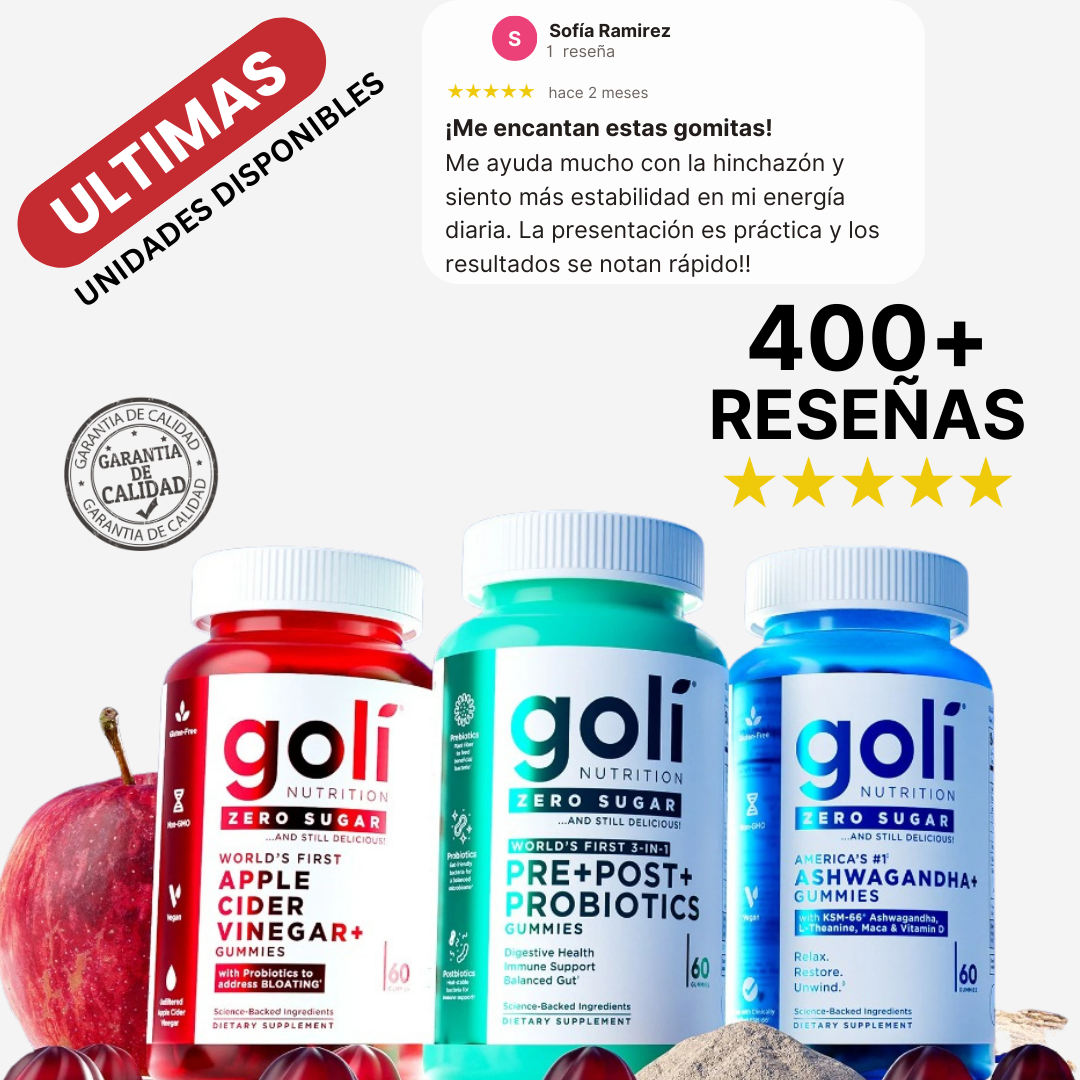 “Goli Zero Azúcar - Salud Digestiva, Relajo & Energía en 3 Gomitas”