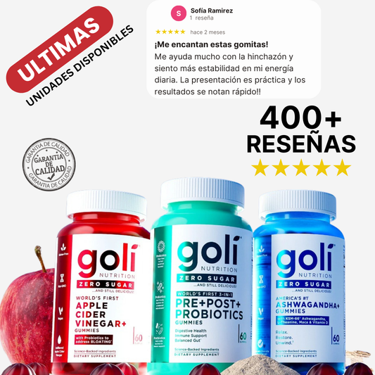 “Goli Zero Azúcar - Salud Digestiva, Relajo & Energía en 3 Gomitas”